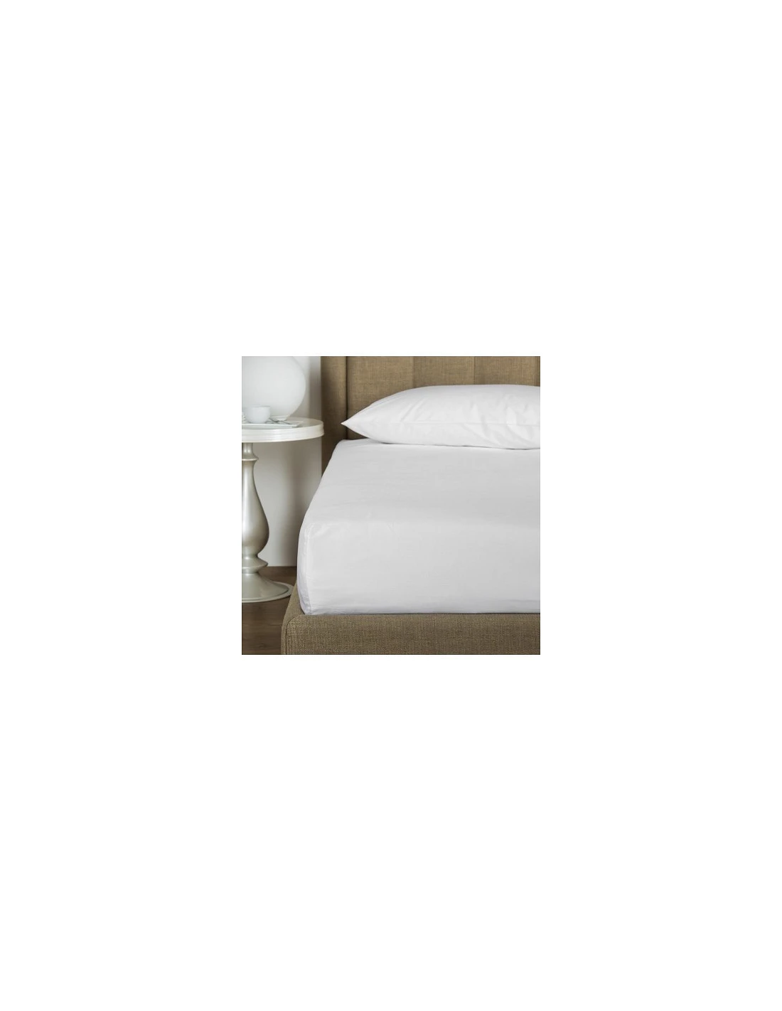 Sábana bajera ajustable lisa Natrual cama 90 cm - 90x190/200 cm, 100%  algodón.
