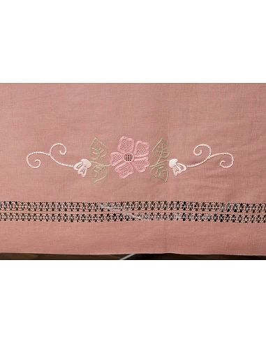 180x280 Mantel de lino Bordado A Mano