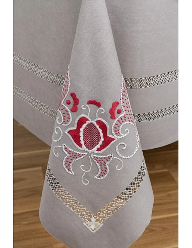 180x360 Mantel de lino Bordado A Mano...