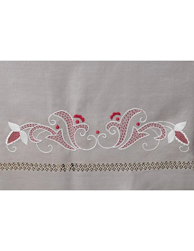 180x360 Mantel de lino Bordado A Mano...