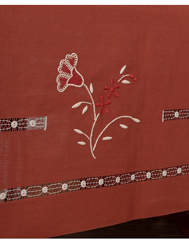 180x350 Mantel de lino Bordado A Mano...