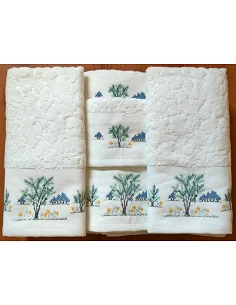6 toallas de baño bordadas...