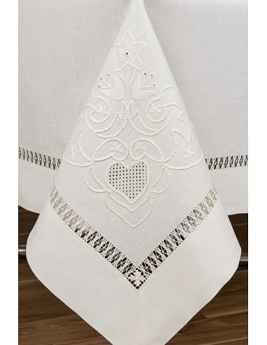 180x350 Mantel de lino Bordado A Mano...