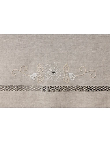 180x350 Mantel de lino Bordado A Mano...