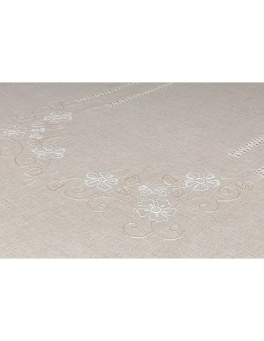 180x350 Mantel de lino Bordado A Mano...