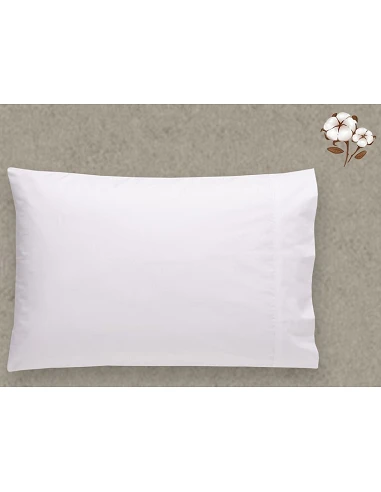 FUNDAS DE ALMOHADA - GRAZALEMA CON VIVOS EN BLANCO PERCAL 200 HILOS