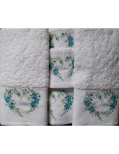 6 toallas de baño bordadas...