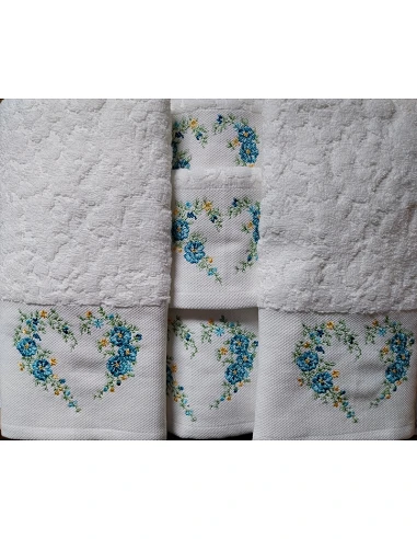 6 toallas de baño bordadas 100%...