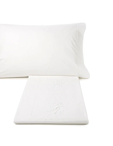 Jogo de lençóis bordados da lixa - 100% algodão percal 200 fios