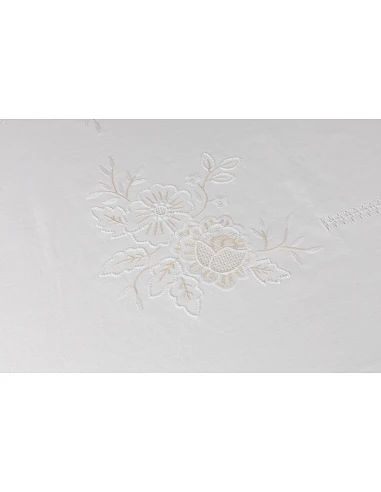 180x360 Mantel de lino Bordado A Mano