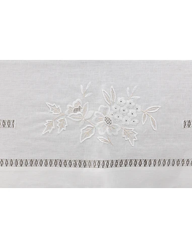 180x360 Mantel de lino Bordado A Mano