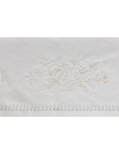 180x360 Mantel de lino Bordado A Mano