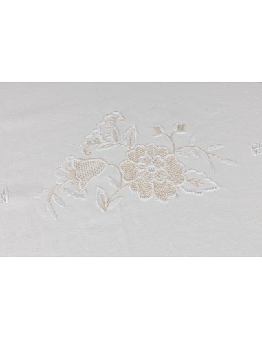 180x360 Mantel de lino Bordado A Mano