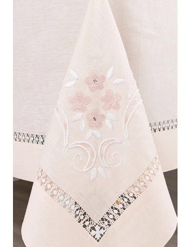 180x350 Mantel de lino Bordado A Mano...