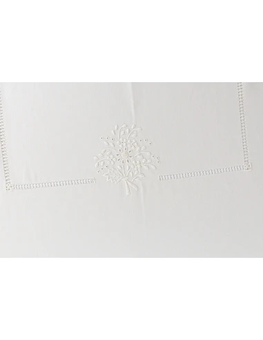180x350 cm - Mantel de lino Bordado A...