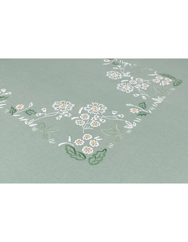 180x280 cm - Mantel de lino Bordado A...