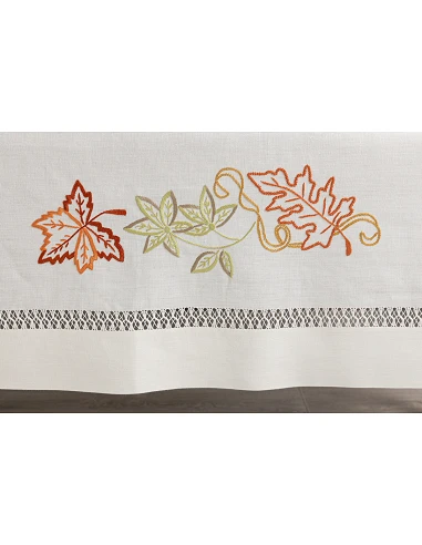 Mantel de lino bordado a mano 180x350...