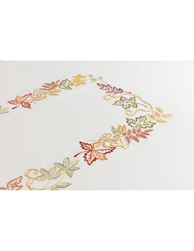 Mantel de lino bordado a mano 180x350...