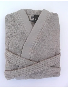 Robe kimono 100% algodão orgânico em taupe - Portugal Natura 2