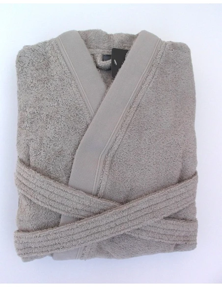 Albornoz kimono 100% algodón orgánico color taupe - Portugal Natura
