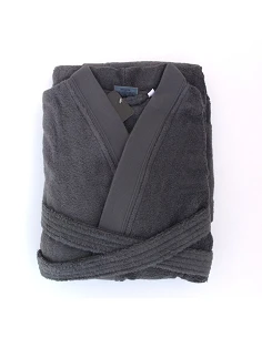 Robe kimono de homem 100% algodão orgânico em Anthracite  - Portugal Natura 2