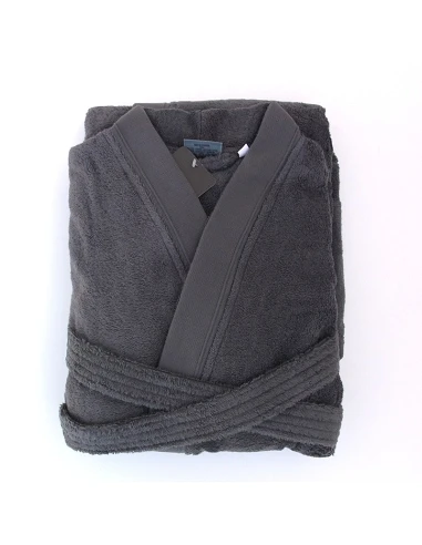 Robe kimono de homem 100% algodão orgânico em Anthracite  - Portugal Natura