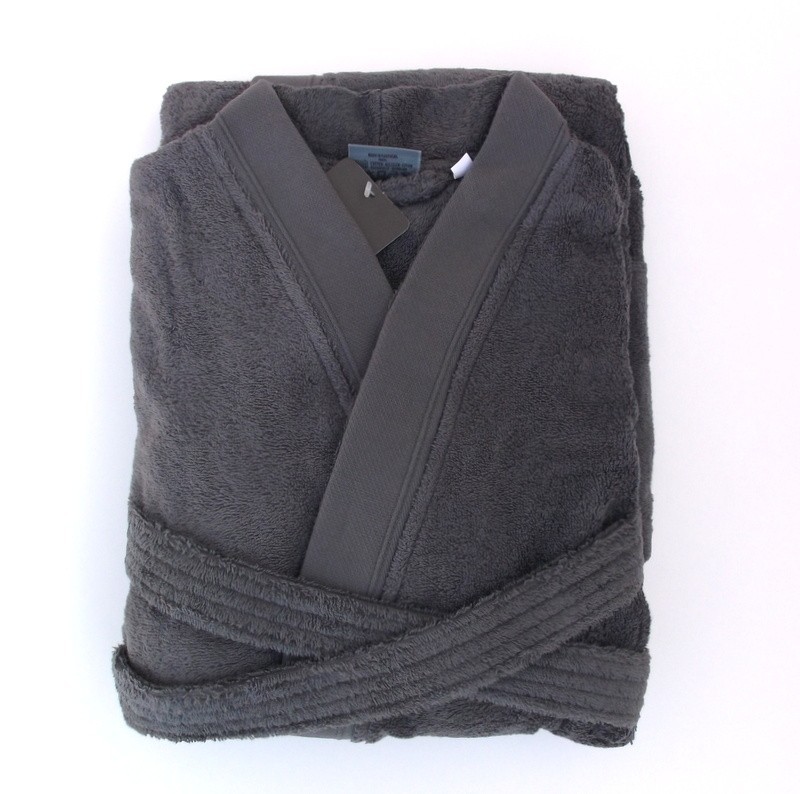 Robe kimono de homem 100% algodão penteado em Anthracite: L