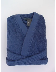 Robe kimono de homem 100% algodão orgânico em azul  - Portugal Natura 2