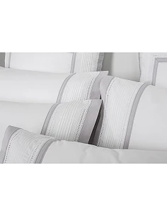 Juego de sábanas bordadas 100% algodón peinado percal blanco 200 hilos 2