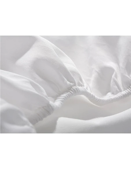 Sábana bajera ajustable cama 150 cm - Sábana bajera blanca algodón percal 200 hilos
