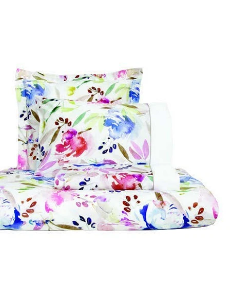 Jogo saco de edredão 100% algodão percal 200 fios - Watercolor LASA HOME