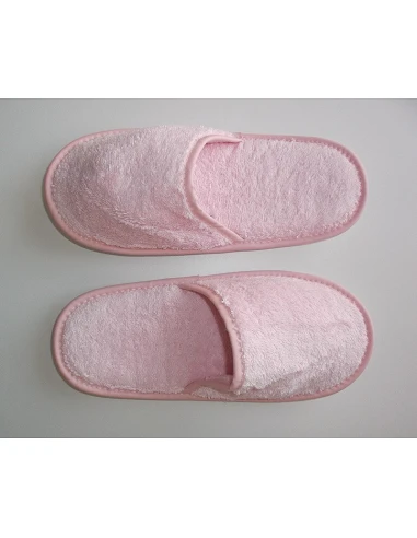 Zapatillas de baño en algodón peinado extra suave color rosa bebé - Portugal Natura