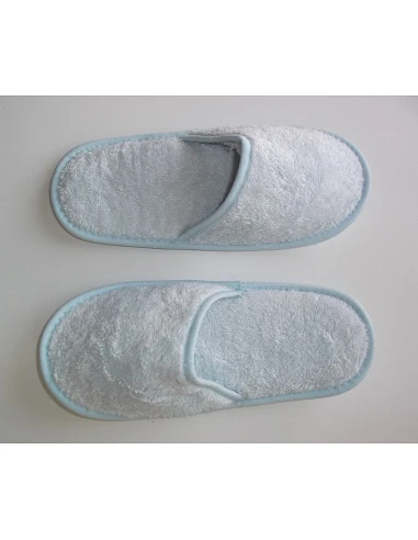 Zapatillas de baño en algodón peinado extra suave color azul pastel - Portugal Natura