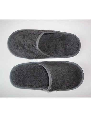 Chinelos de banho em algodão penteado extra suave cor anthracite - Portugal Natura