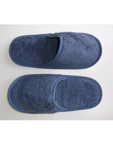 Zapatillas de baño en algodón peinado extra suave color azul marino - Portugal Natura