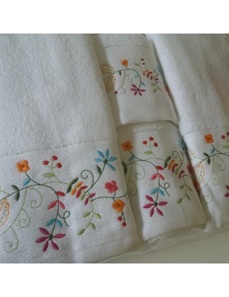 6 toallas de baño bordadas namorados 100% algodón 500 gr./m2