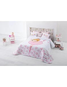 Edredom infantil bailarina  - Edredom infantil rosa com almofadas 2