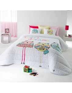 Edredom infantil chiquitas - Edredom infantil rosa com almofadas