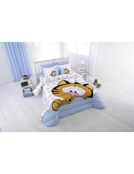 Edredom infantil Fred - Edredom infantil azul com almofadas