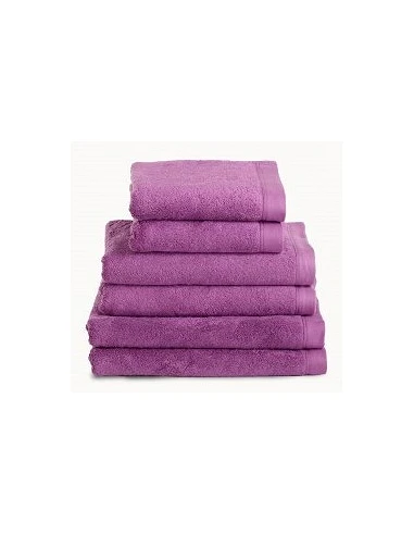 Juego de toallas algodón peinado 580 gr./m2 color framboesa