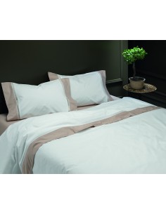 TAUPE - CAMA 180/200 CM - JUEGO DE SÁBANAS 100% ALGODÓN PERCAL BLANCO CON FINO BORDADO APLICADO 280X300 CM TAUPE - CAMA 180/200 CM - JUEGO DE SÁBANAS 100% ALGODÓN PERCAL BLANCO CON FINO BORDADO APLICADO 280X300 CM