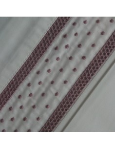 ROSA - JUEGO DE SÁBANAS 100% ALGODÓN PERCAL CON FINO BORDADO Y RENDA