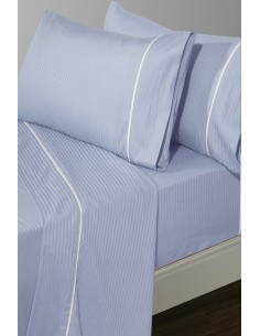 JUEGO DE SÁBANAS RAYAS SATÉN 300 HILOS COLOR AZUL PASTEL JUEGO DE SÁBANAS RAYAS SATÉN 300 HILOS COLOR AZUL PASTEL
