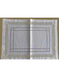 52x37 cm - Individuais de mesa 100% linho bordado a mão