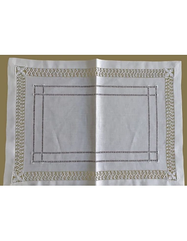 52x37 cm - Individuais de mesa 100% linho bordado a mão