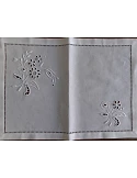 52x37 cm - Mantel individual 100% lino bordado a mano