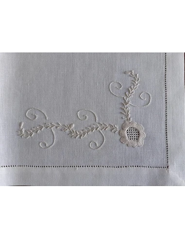 52x37 cm - Individuais de mesa 100% linho bordado a mão - bordados da lixa 
