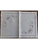 52x37 cm - Mantel individual 100% lino bordado a mano