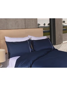 Juego de funda nórdica 100% algodón satén 300 hilos - Cuadraditos en jacuquard Juego de funda nórdica 100% algodón satén 300 hilos - Cuadraditos en jacuquard