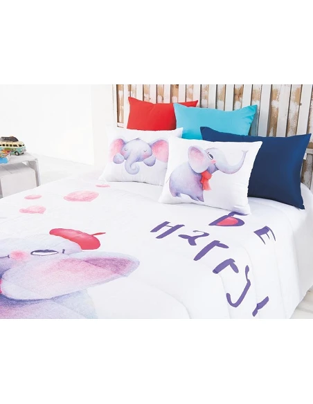 Edredom infantil Elefant - Edredom infantil com almofadas